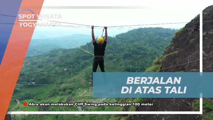 Uji Nyali dengan Berjalan di Atas Tali Menuju Cliff Swing, Yogyakarta