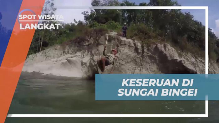 Bermain Seru dan Melompat di Sungai Bingei, Langkat