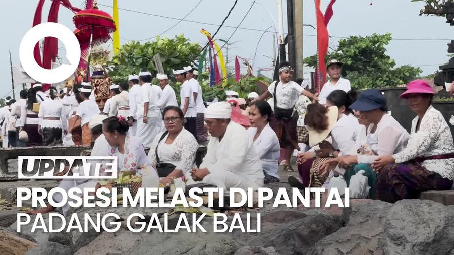 Video: Suasana Upacara Melasti di Pantai Padang Galak Sanur