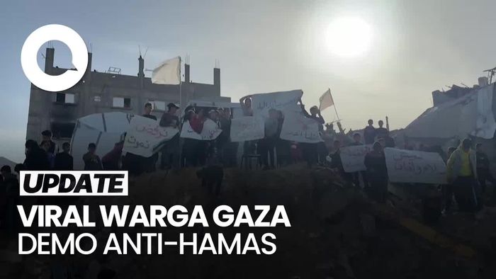 Video Viral Ratusan Warga Gaza Demo Tuntut Hamas Keluar