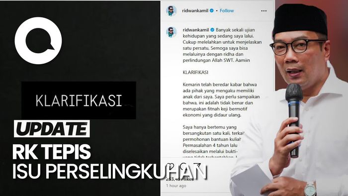Video: Klarifikasi Ridwan Kamil Terkait Isu Perselingkuhan