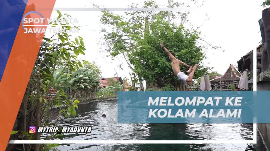 Melompat Ceria ke dalam Kolam Umbul Manten, Jawa Tengah Melompat Ceria ke dalam Kolam Umbul Manten, Jawa Tengah