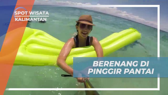 Bersantai dengan Floaties di Pantai Pulau Manimbora yang Indah di Kaltim