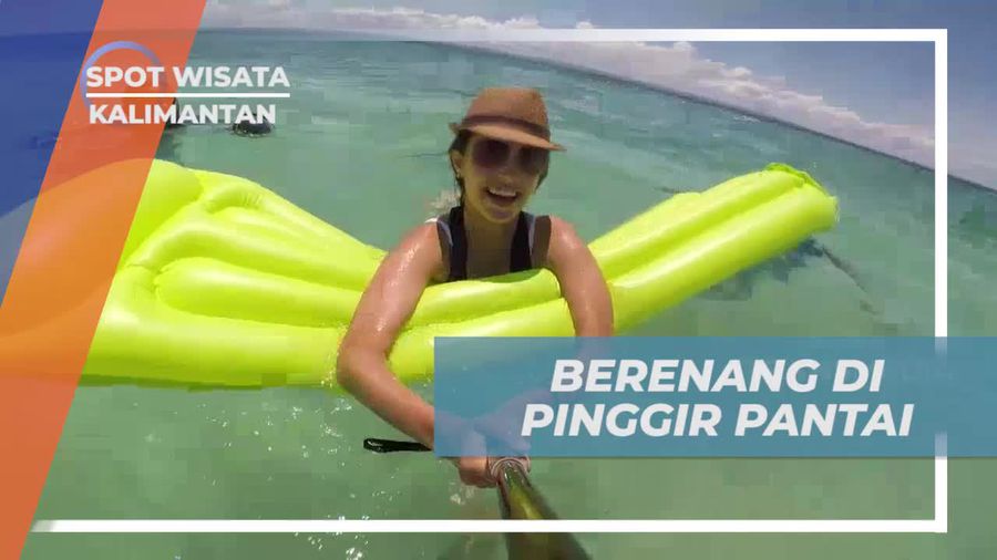 Bersantai dengan Floaties di Pantai Pulau Manimbora yang Indah di Kaltim