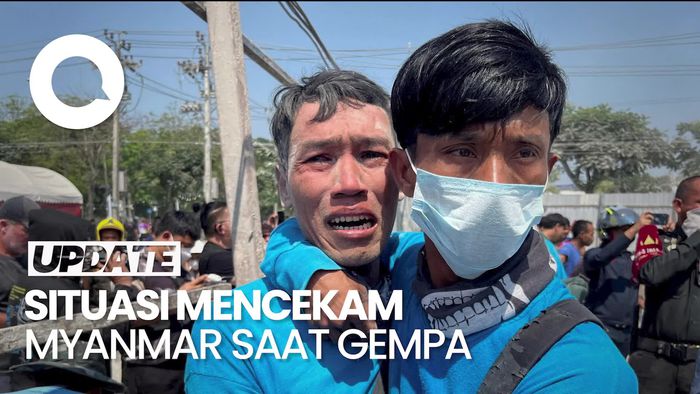Video Situasi Kepanikan Saat Gempa M 7,7 Guncang Myanmar