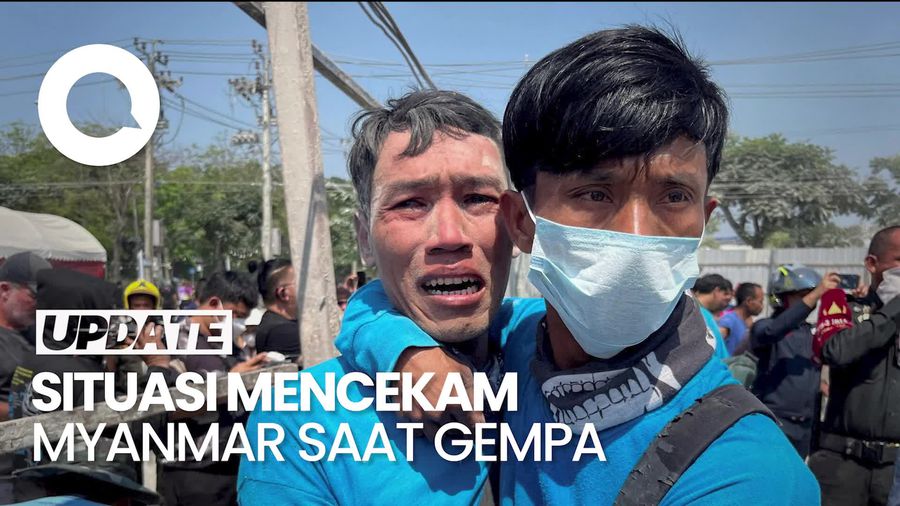Video Situasi Kepanikan Saat Gempa M 7,7 Guncang Myanmar