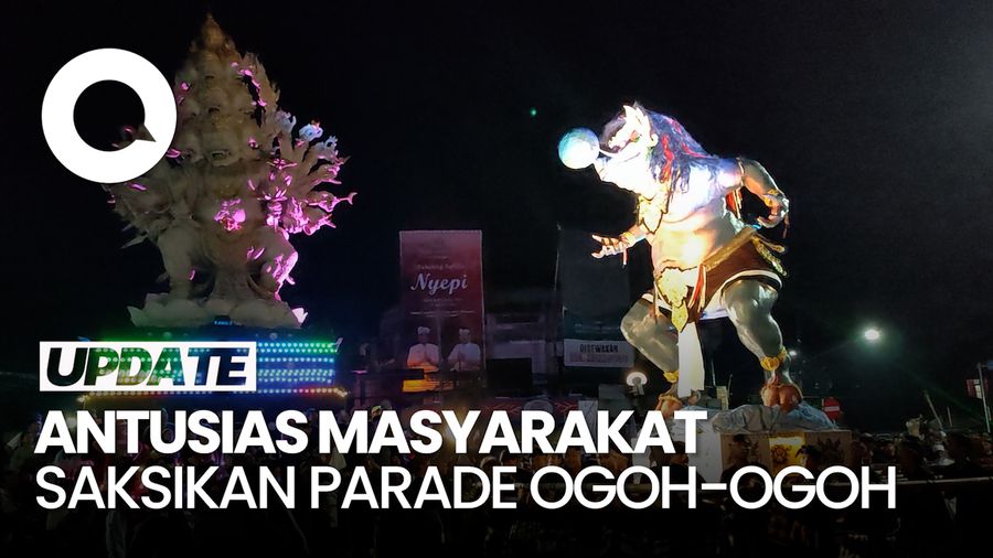 Video: Masyarakat Tumpah Ruah di Jalan Tabanan Saksikan Parade Ogoh-ogoh