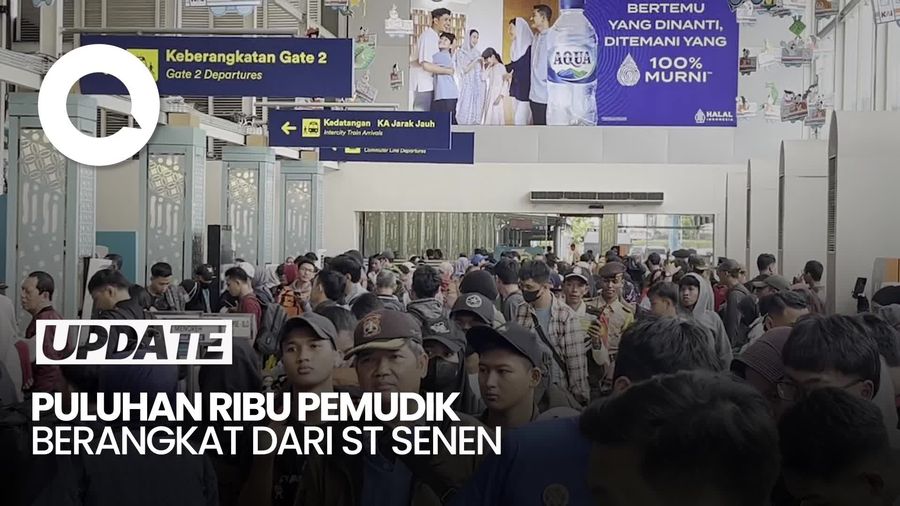 Video: H-2 Lebaran, 27.934 Pemudik Berangkat dari Stasiun Pasar Senen