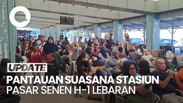 Video: Keramaian Stasiun Pasar Senen pada H-1 Lebaran
