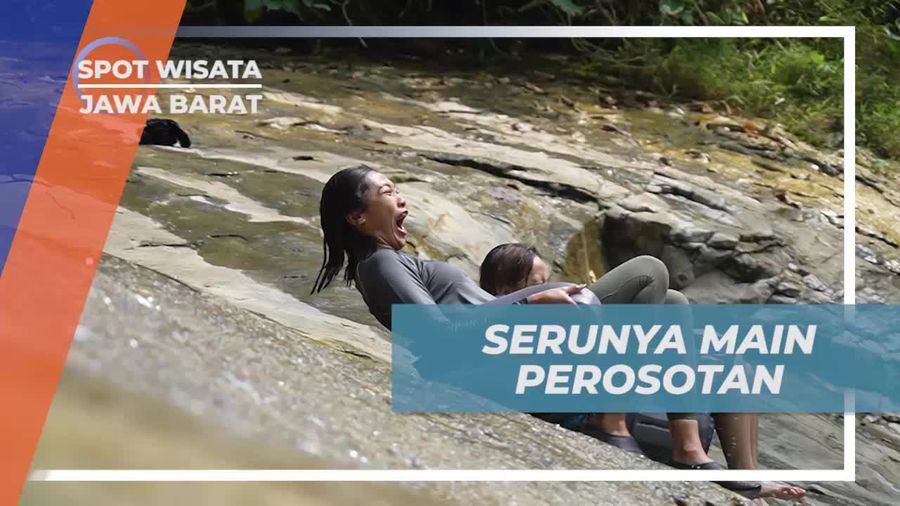 Serunya Menghabiskan Waktu dengan Perosotan di Curug Panoongan, Jawa Barat