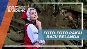 Berpose dengan Baju Tradisional Khas Belanda di Farm House, Bandung