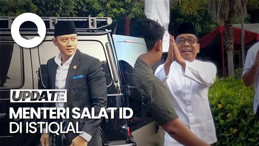 Video: AHY hingga Pratikno Salat Id di Masjid Istiqlal Bersama Prabowo