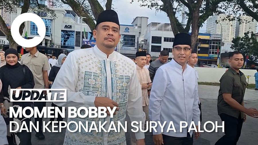 Video: Bobby Nasution dan Keponakan Surya Paloh Salat Id di Lapangan Merdeka