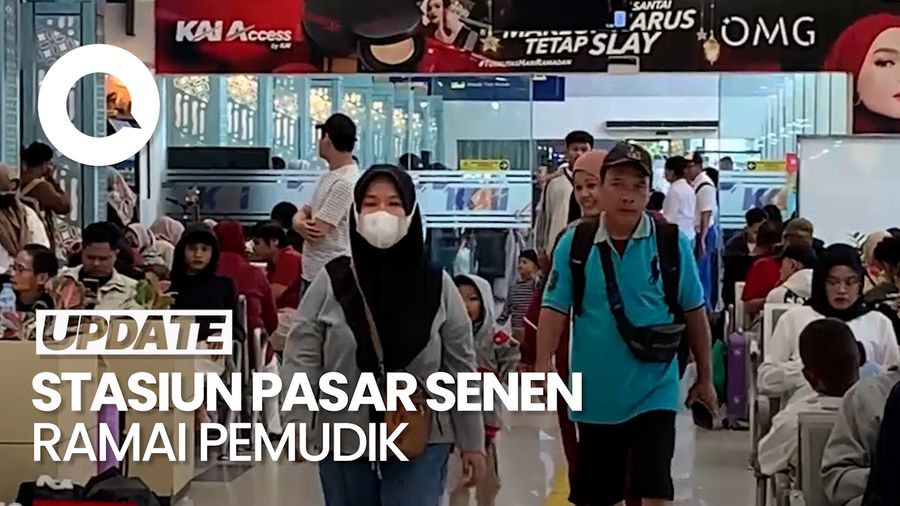Video: Pantauan Arus Mudik di Stasiun Pasar Senen di Hari Lebaran