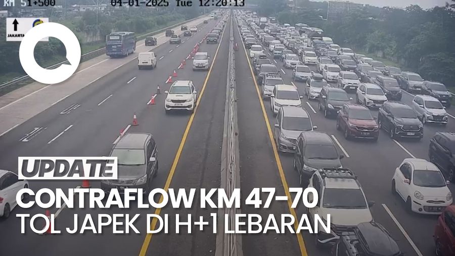 Video: Lalin Padat, Contraflow dari Km 47-70 Tol Japek Diterapkan 