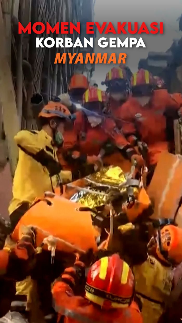 Video: Momen Dramatis Evakuasi Korban Gempa Myanmar yang Terjebak 65 Jam