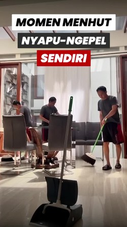 Video: Momen Menhut Raja Juli Nyapu-Ngepel Rumah Saat Ditinggal ART Mudik