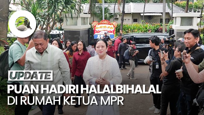  Video: Didampingi Suami, Puan Hadiri Halalbihalal di Rumah Ketua MPR Muzani