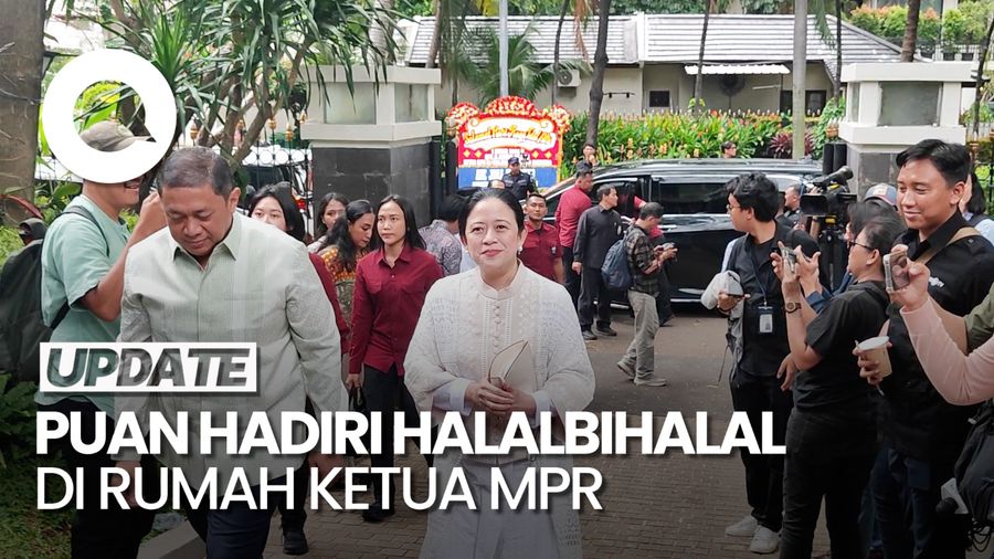  Video: Didampingi Suami, Puan Hadiri Halalbihalal di Rumah Ketua MPR Muzani