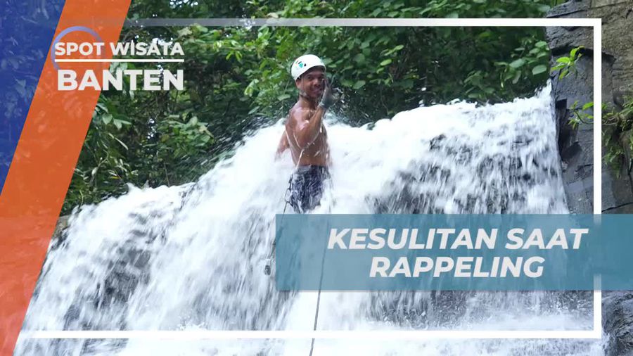 Atasi Tantangan saat Rappeling di Curug Cisadang, Banten