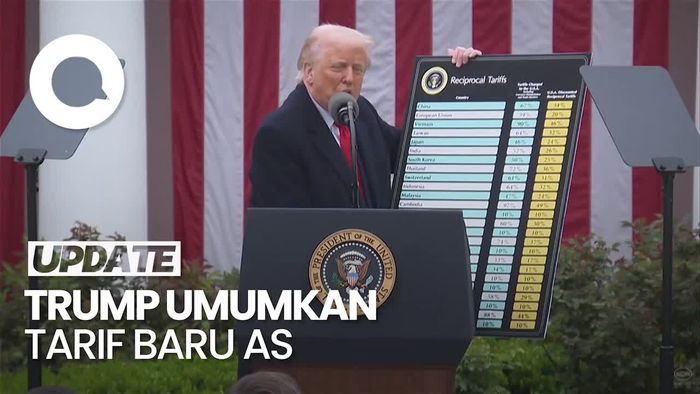 Video: Grafik Tarif Terbaru untuk 185 Negara, Indonesia Kena 32% 