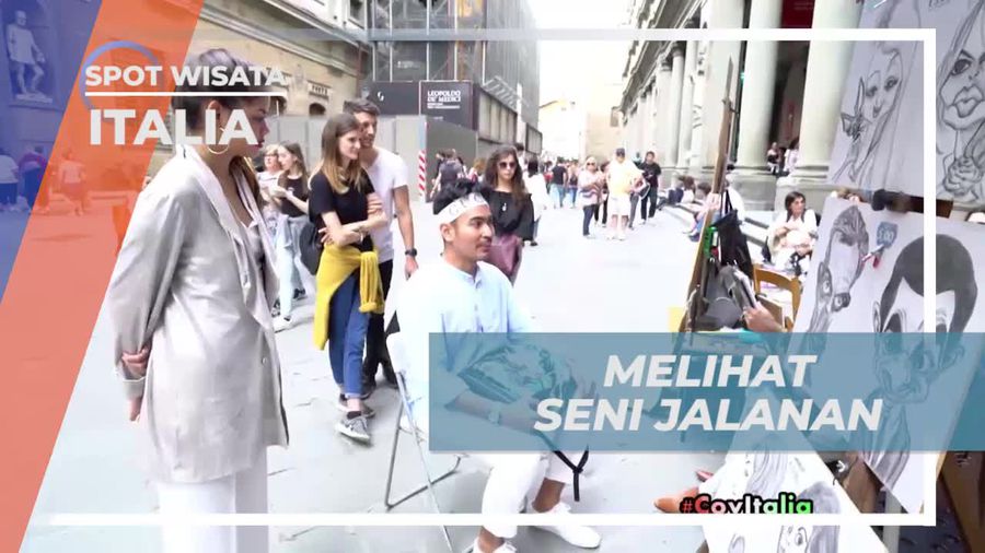 Kagumi Karya Seni Lukisan Karikatur di Italia