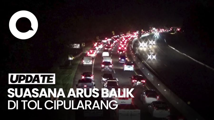 Video: Kepadatan Kendaraan Mengular di Tol Cipularang Arah Jakarta Malam Ini