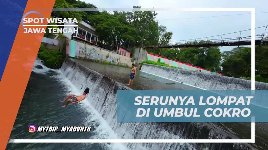 Bersiap Melompat dengan Gaya di Umbul Cokro, Jawa Tengah