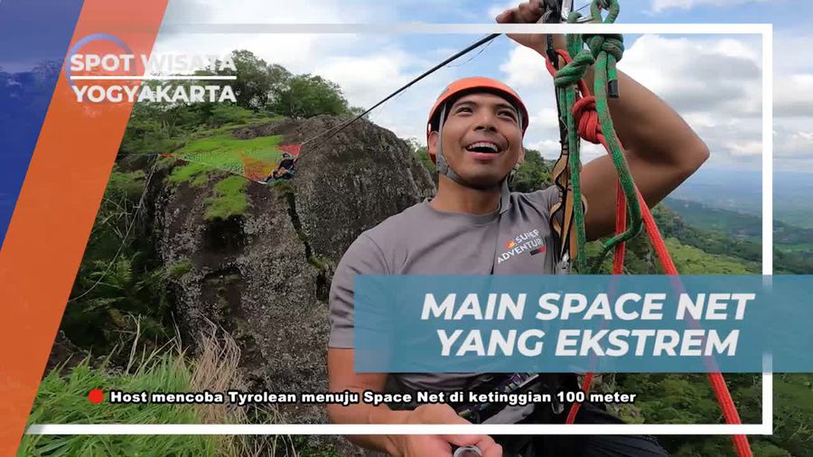 Menguji Nyali dengan Main Space Net di Gunung Api Purba, Yogyakarta