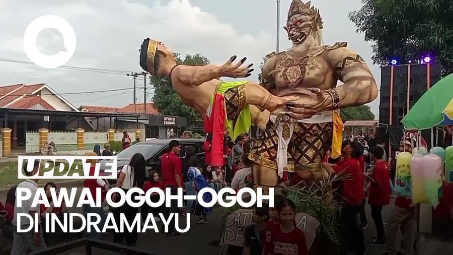 Video: Pawai Ogoh-ogoh Meriahkan Tradisi Halalbihalal di Indramayu 