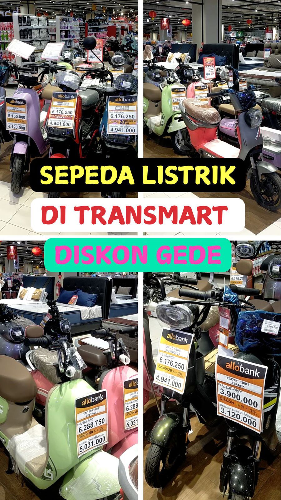 Video: Sepeda Listrik di Transmart Full Day Sale Cuma Rp 3 Jutaan!
