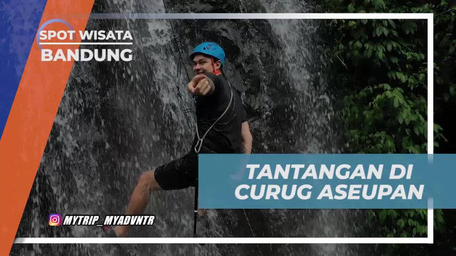 Hadapi Tantangan Pertama Rappeling di Curug Aseupan, Bandung
