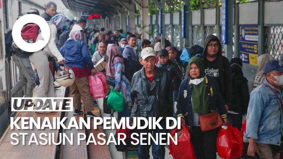 Video: Jumlah Pemudik di Stasiun Pasar Senen Pada H+7 Lebaran Naik 60%