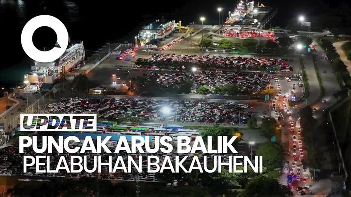 Video Puncak Arus Balik di Bakauheni, Begini Pemandangannya dari Udara