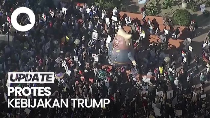 Video dari Udara: Lautan Manusia di Kota Los Angeles Protes Kebijakan Trump
