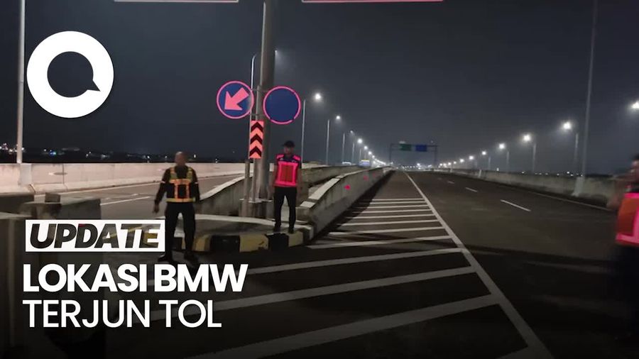 Video: Melihat Lokasi BMW Terjun Bebas dari Ujung Tol Krian-Gresik