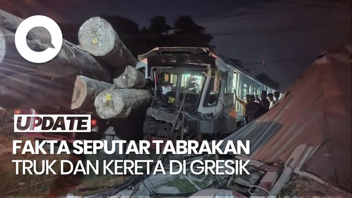 Video: Fakta-fakta Kecelakaan Horor di Gresik, Kayu Gelondongan Menancap di Kereta