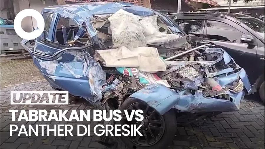Video Tabrakan Bus Vs Panther di Gresik Tewaskan 7 Orang