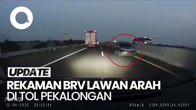 Video Detik-detik BRV Lawan Arah di Tol Pekalongan Sebelum Kecelakaan Maut