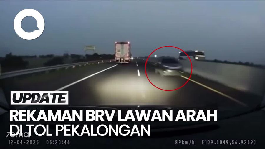Video Detik-detik BRV Lawan Arah di Tol Pekalongan Sebelum Kecelakaan Maut
