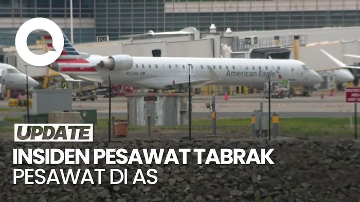 Video Pesawat American Airlines Ditabrak Pesawat Lainnya di Landasan Pacu