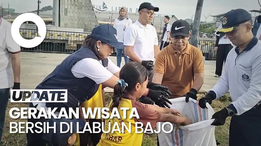 Video: Momen Wamenpar Ikut Pungut Sampah di Labuan Bajo