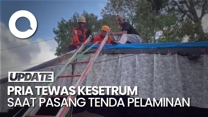 Video Evakuasi Pria Tewas Kesetrum Listrik Saat Pasang Tenda Pelaminan
