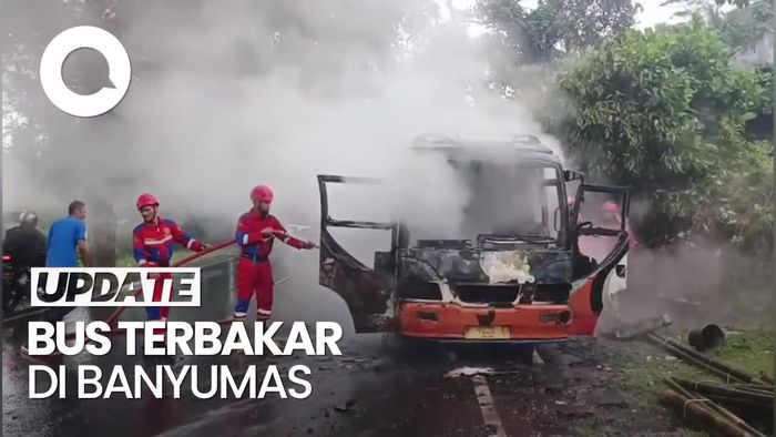 Video: Bus Mikro Ludes Terbakar di Banyumas, Sopir-Penumpang Selamat