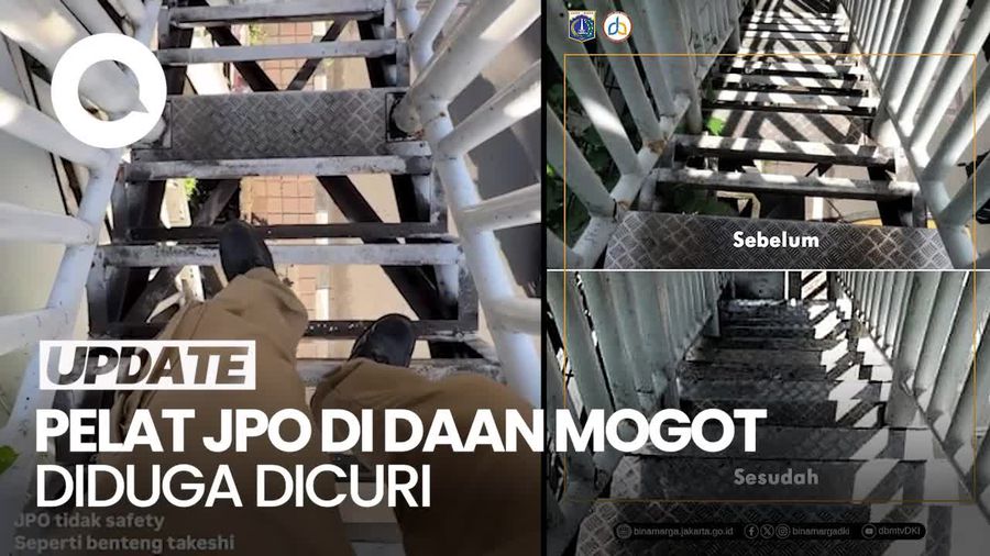 Video: Viral Pelat Besi JPO di Daan Mogot Bolong-bolong, Diduga Dicuri