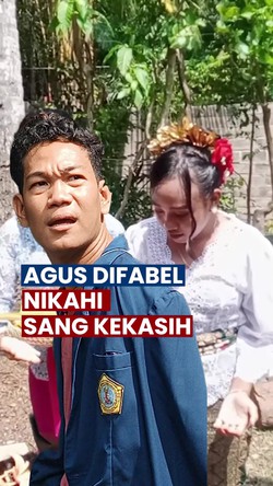Video: Agus Difabel Terdakwa Pelecehan Seksual Nikahi Sang Kekasih dengan Adat Bali