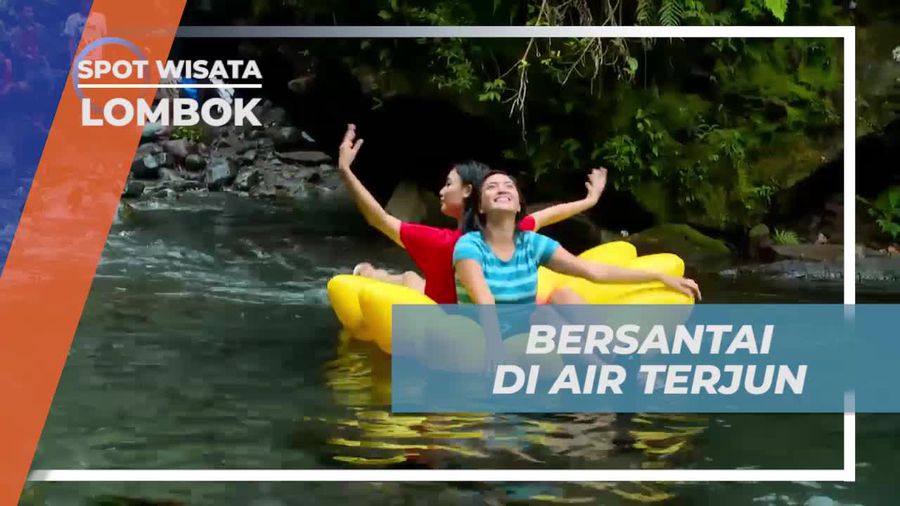 Bersantai dengan Floaties di Air Terjun Tiu Kelep, Lombok