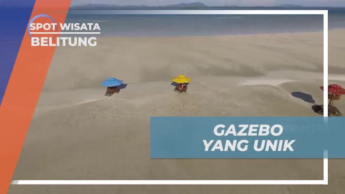 Menyelami Keunikan Gazebo di Pantai Pulau Leebong, Belitung