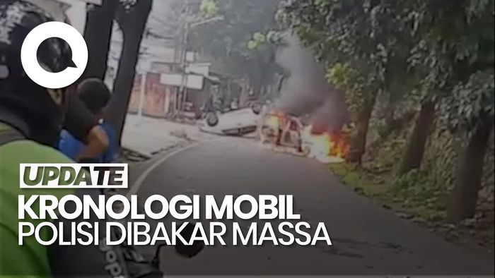 Video: Kronologi Mobil Polisi Dibakar Massa saat Penangkapan Pelaku Penganiayaan di Depok