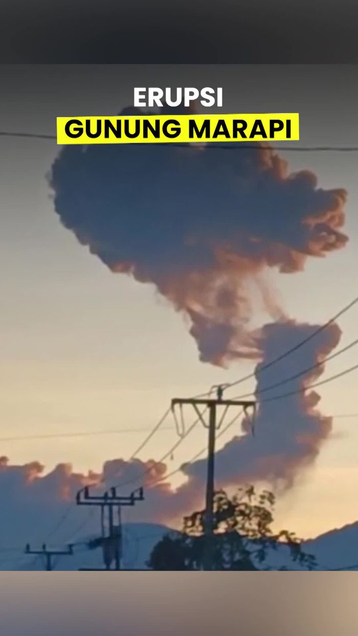 Video: Detik-detik Erupsi Gunung Marapi, Tinggi Kolom Abu Capai 1 Km